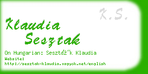 klaudia sesztak business card